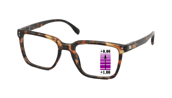 Leesbril Vista Bonita Cubo XL -progressief-Hub Havanna-+1.00