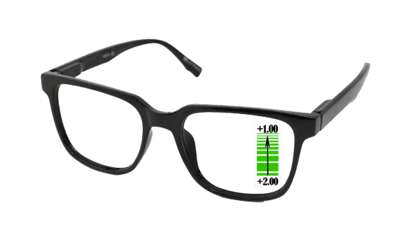 Leesbril Vista Bonita CUBO Multifocaal-Black Vibe-+2.00-+1.00