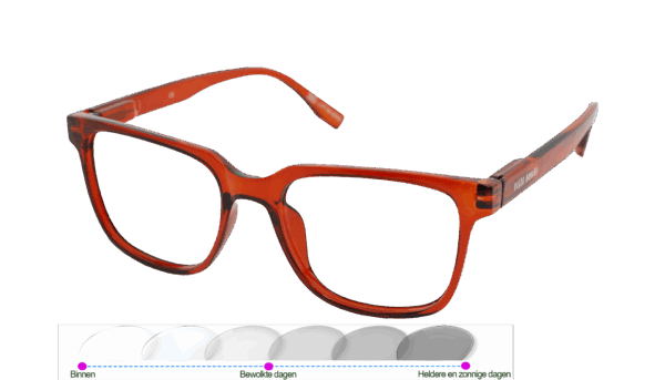 Leesbril Vista Bonita Cubo Photochromic-Terra Cotta-+3.50