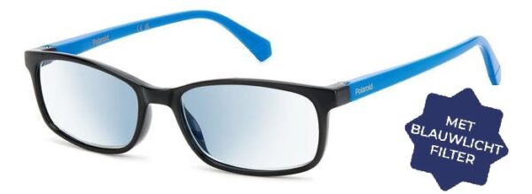 Leesbril Polaroid met blauwlichtfilter PLD0035-Zwart/Blauw -+2.50