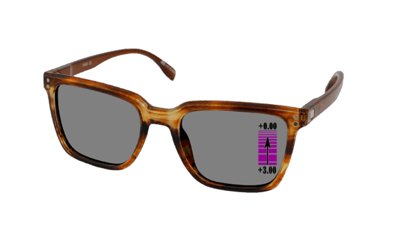 Zonneleesbril Vista Bonita Cubo XL Progressief-Amber Dawn-+3.00