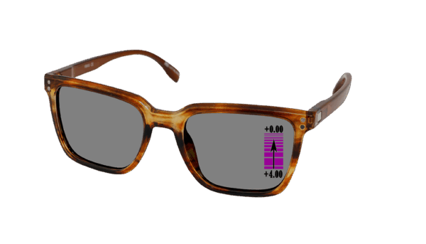 Zonneleesbril Vista Bonita Cubo XL Progressief-Amber Dawn-+4.00