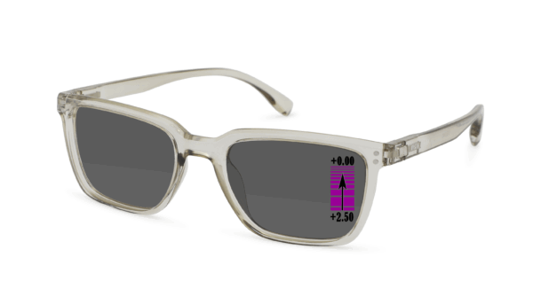 Zonneleesbril Vista Bonita Cubo XL Progressief-Kadushi silver-+2.50